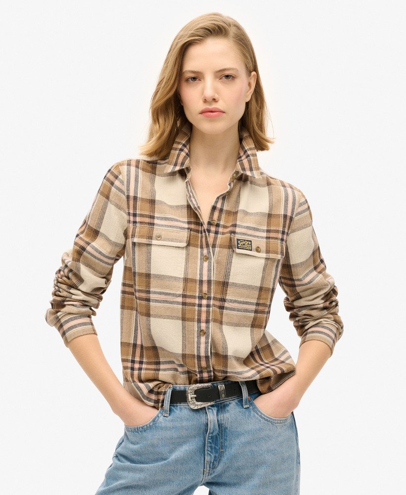 Chemise Superdry flannel beige