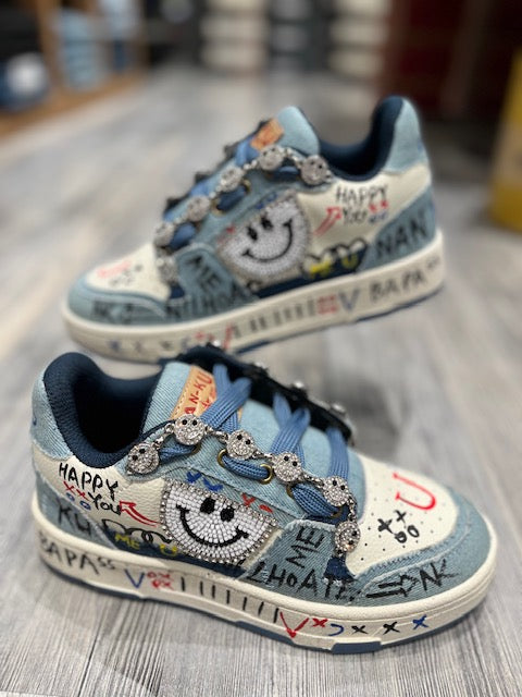 Sneakers Nanku smiley denim