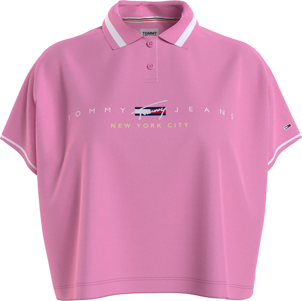 Polo Tommy Crop pink